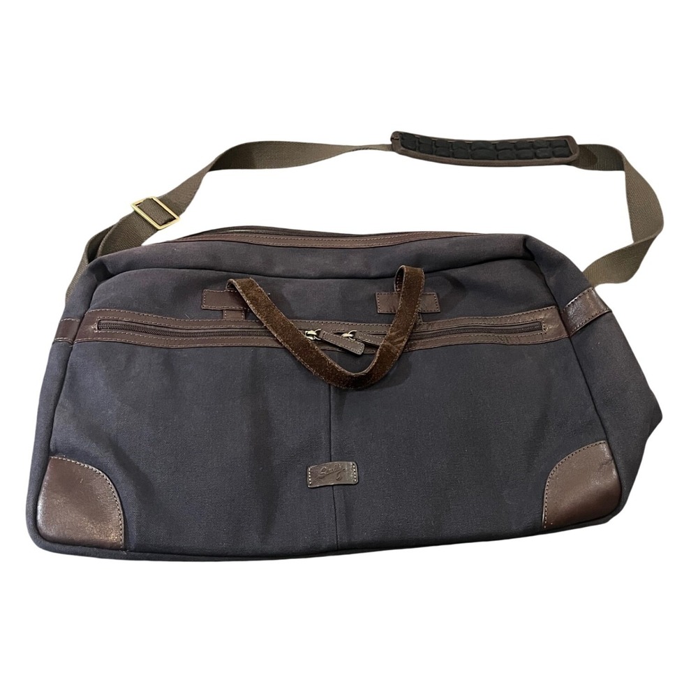 Scully Scully Berkeley Work Bag Briefcase Mens Canvas Leather Trim Travel Tote